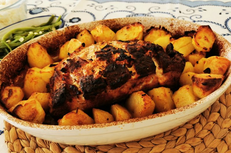 Lombo de porco assado no forno