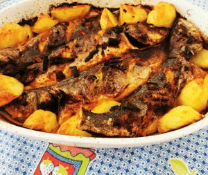 Robalo assado no forno