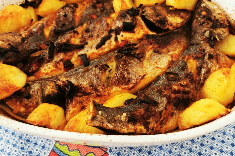 Robalo assado no forno
